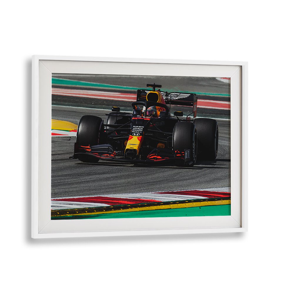 max verstappen car poster in White Frame With Mount