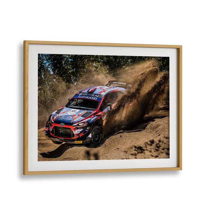 maximum attack car poster in Oak Wood Frame With Mount