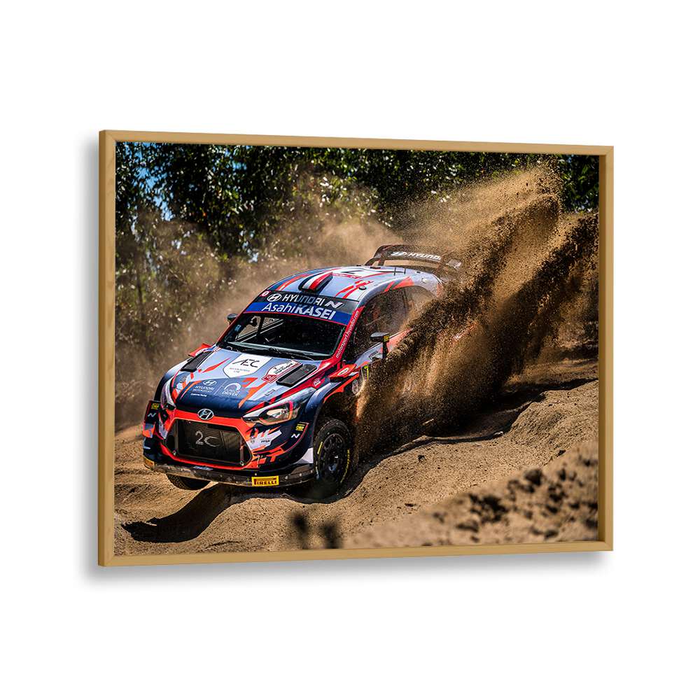 maximum attack car poster in Oak Wood Plain Frame