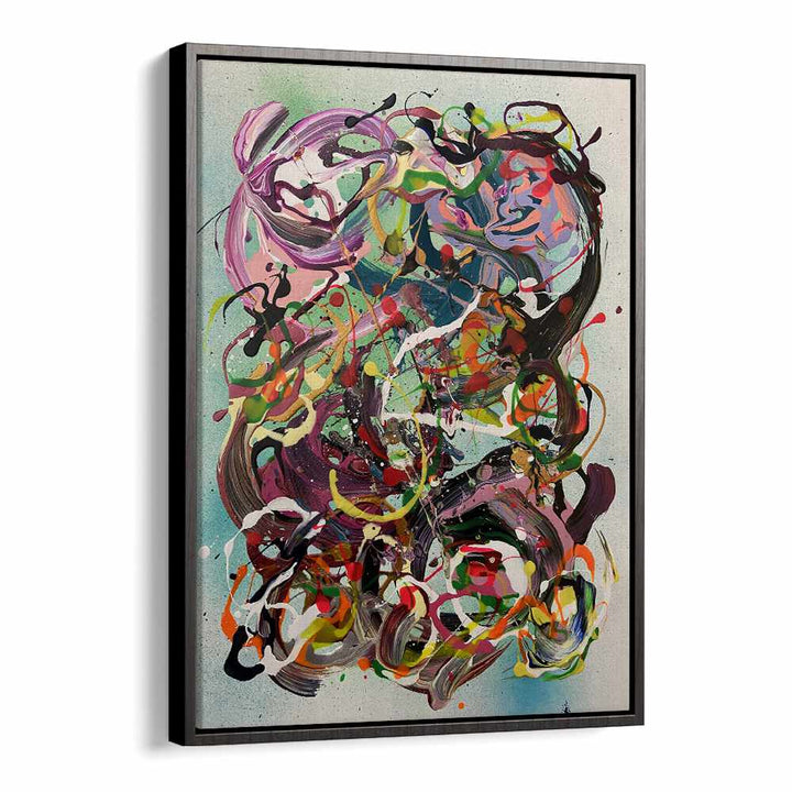 meiyo abstract paintings in Black Floater Frame