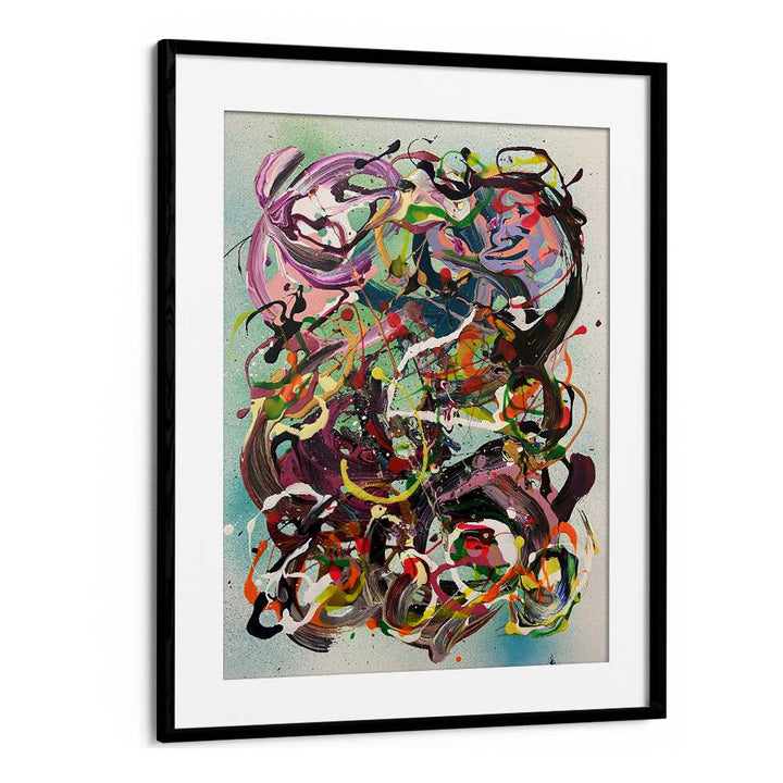 meiyo abstract paintings in Black Frame With Mount