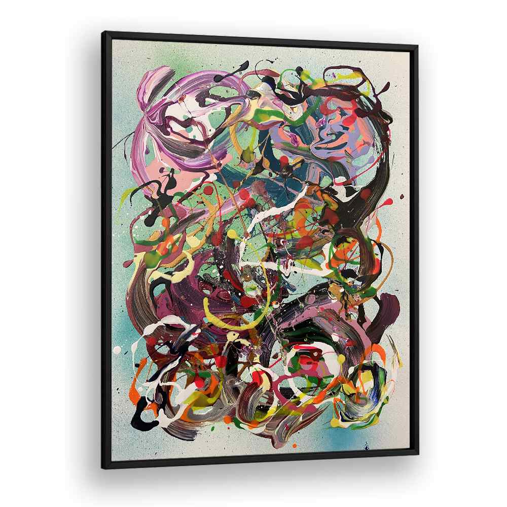 meiyo abstract paintings in Black Plain Frame