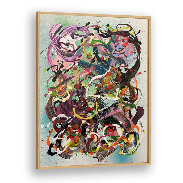 meiyo abstract paintings in Oak Wood Plain Frame