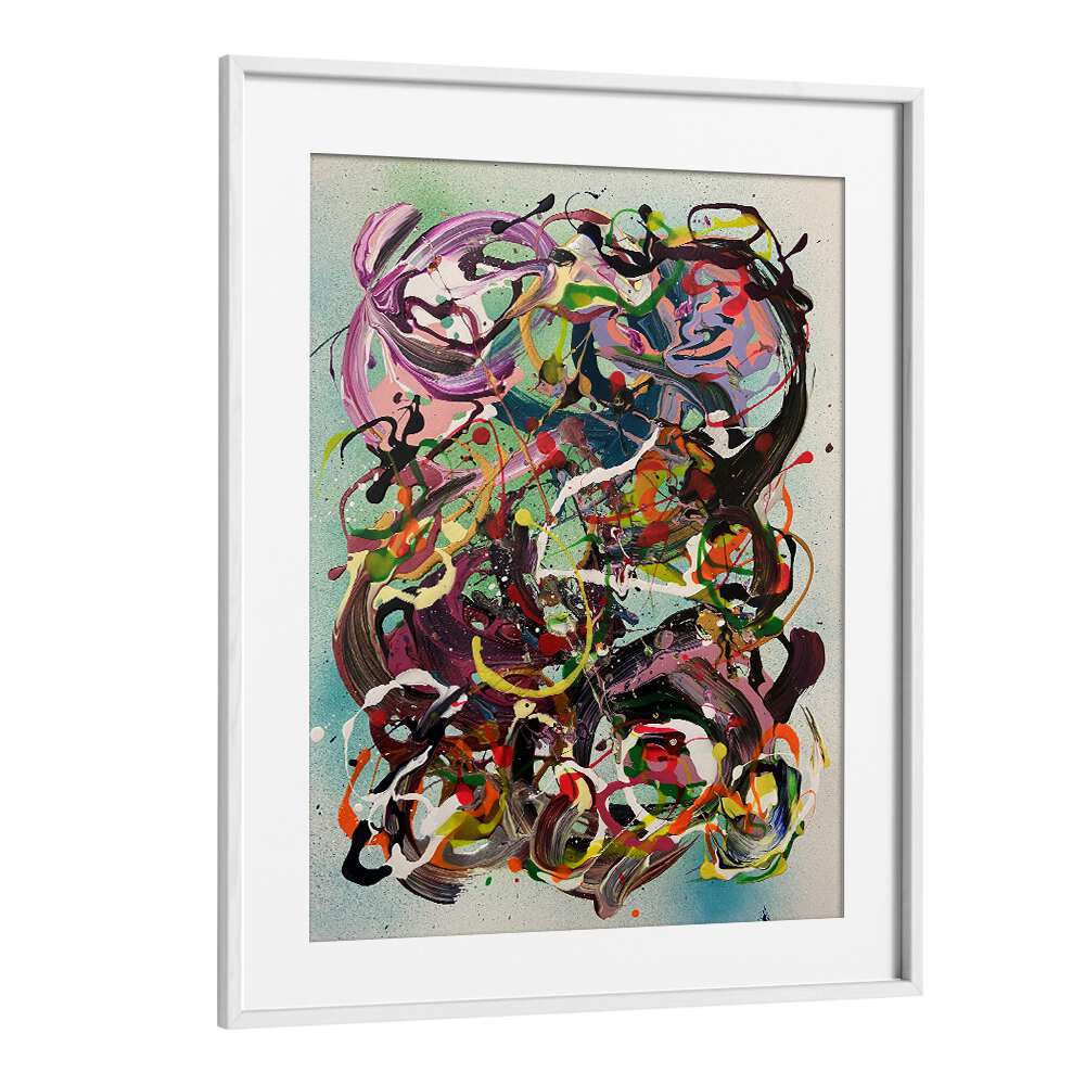 meiyoabstract paintings in White Frame With Mount