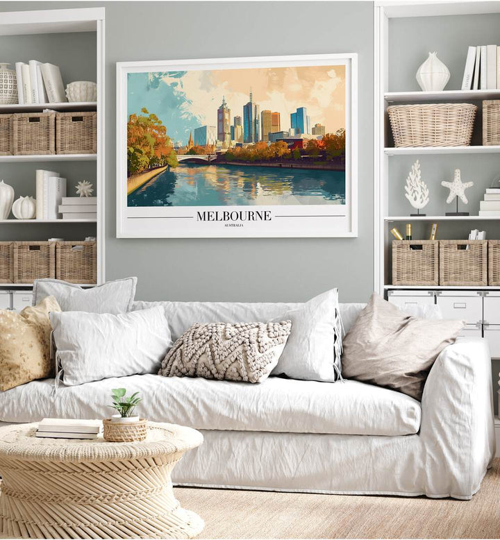 melbourne-australia I travel posters Artwork II placed on a Wall 