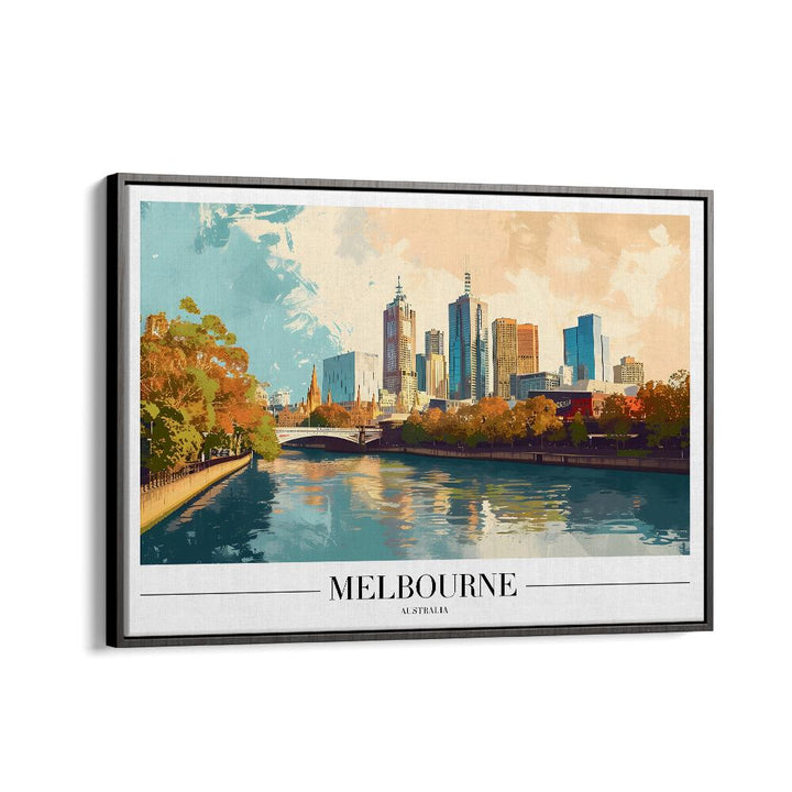 melbourne-australia I travel posters in Black Floater Frame