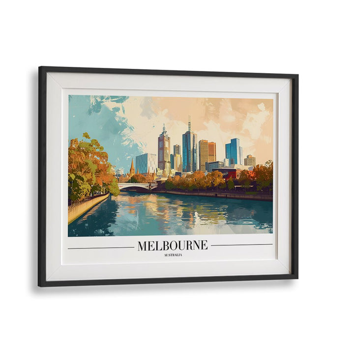 melbourne-australia I travel posters in Black Frame With Mount