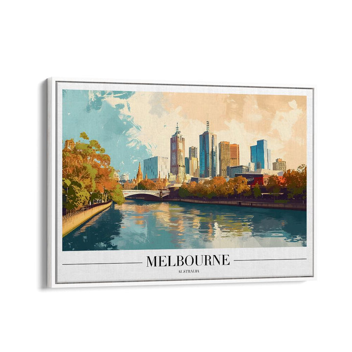 melbourne-australia I travel posters in White Floater Frame
