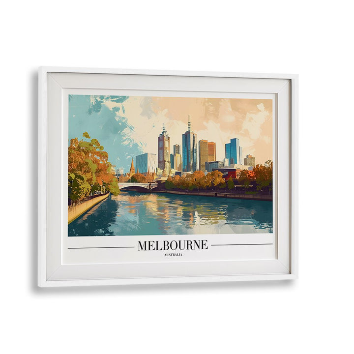 melbourne-australia I travel posters in White Frame With Mount