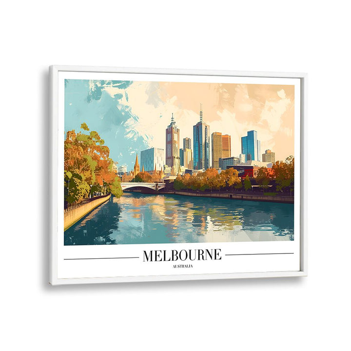 melbourne-australia I travel posters in White Plain Frame