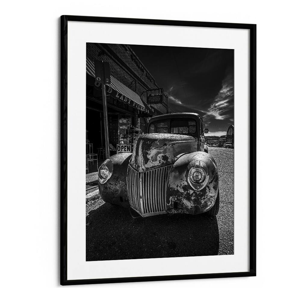 memory lane car poster in Black Frame With Mount