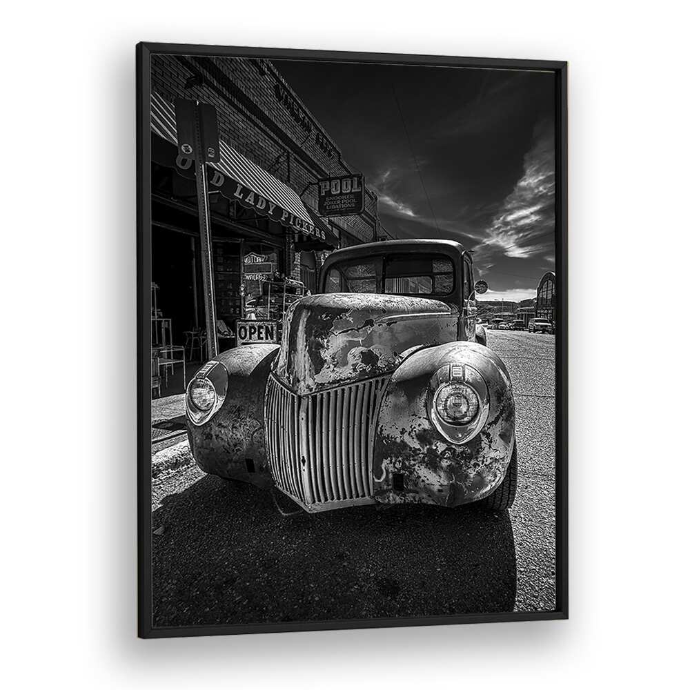 memory lane car poster in Black Plain Frame