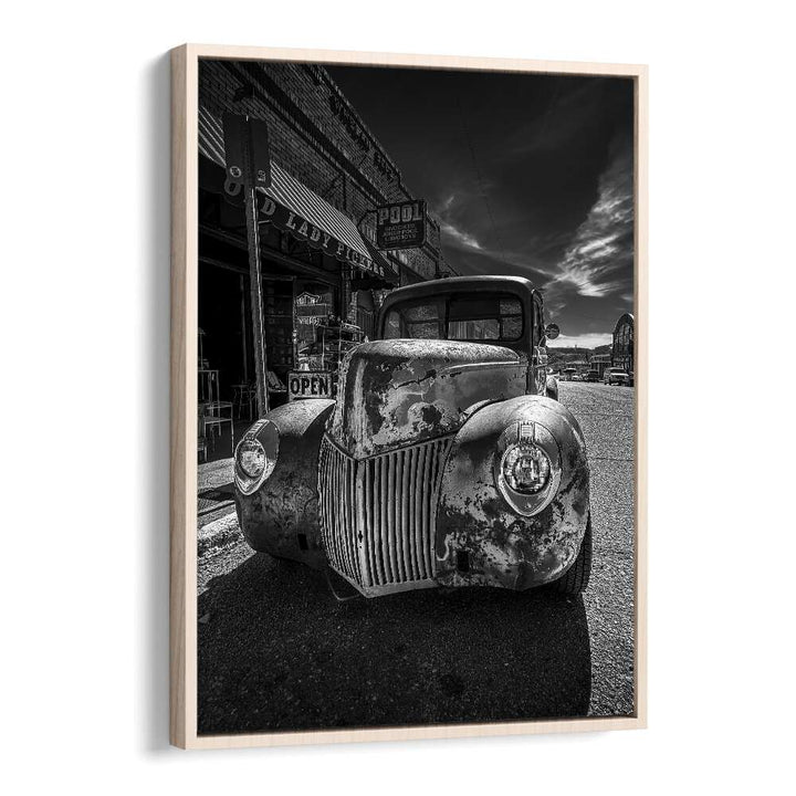 memory lane car poster in Oak Wood Floater Frame