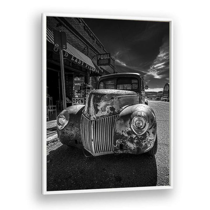 memory lane car poster in White Plain Frame