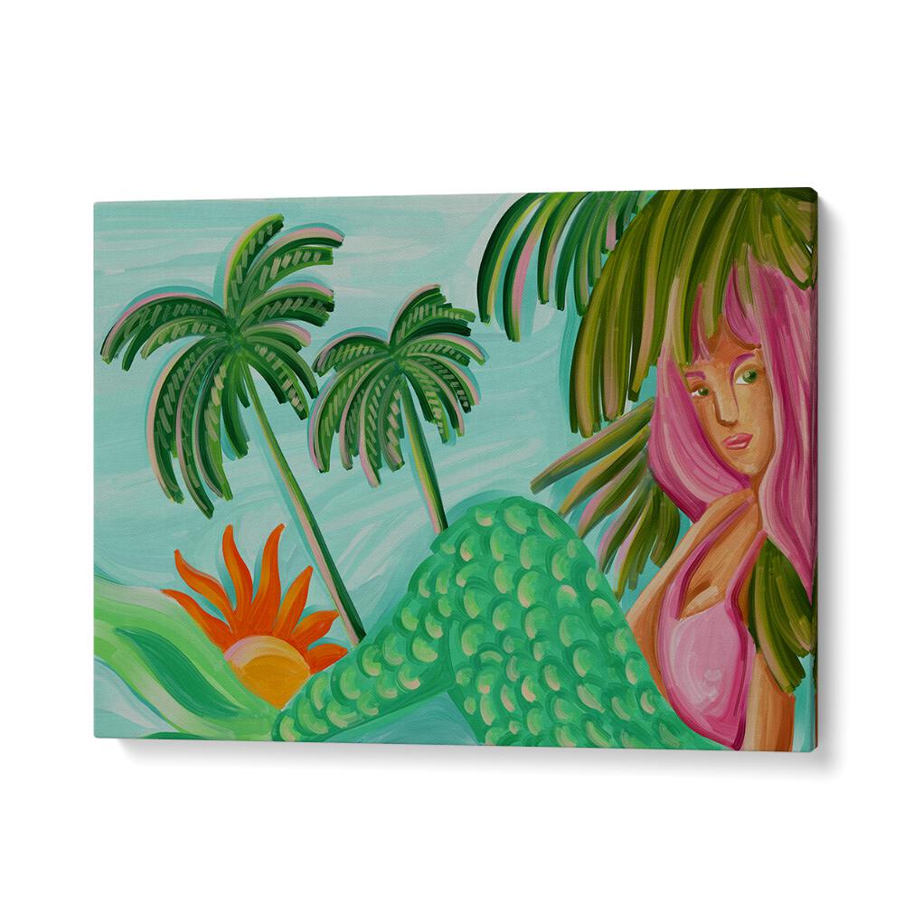 mermaid summer Vintage paintings in Gallery Wrap