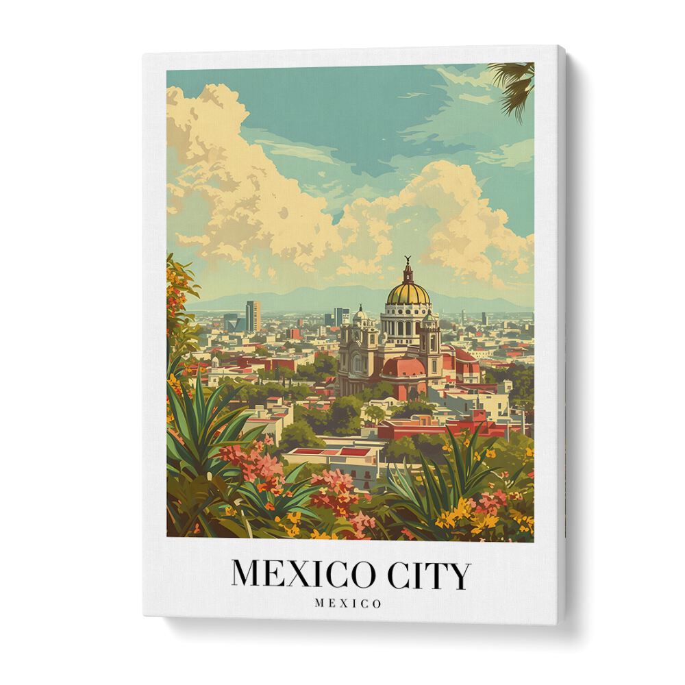 mexico city-mexico travel posters in Gallery Wrap