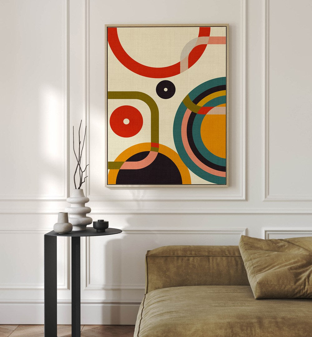 mid century cirque by ana rut bre abstract art abstract paintings Artwork II placed on a wall