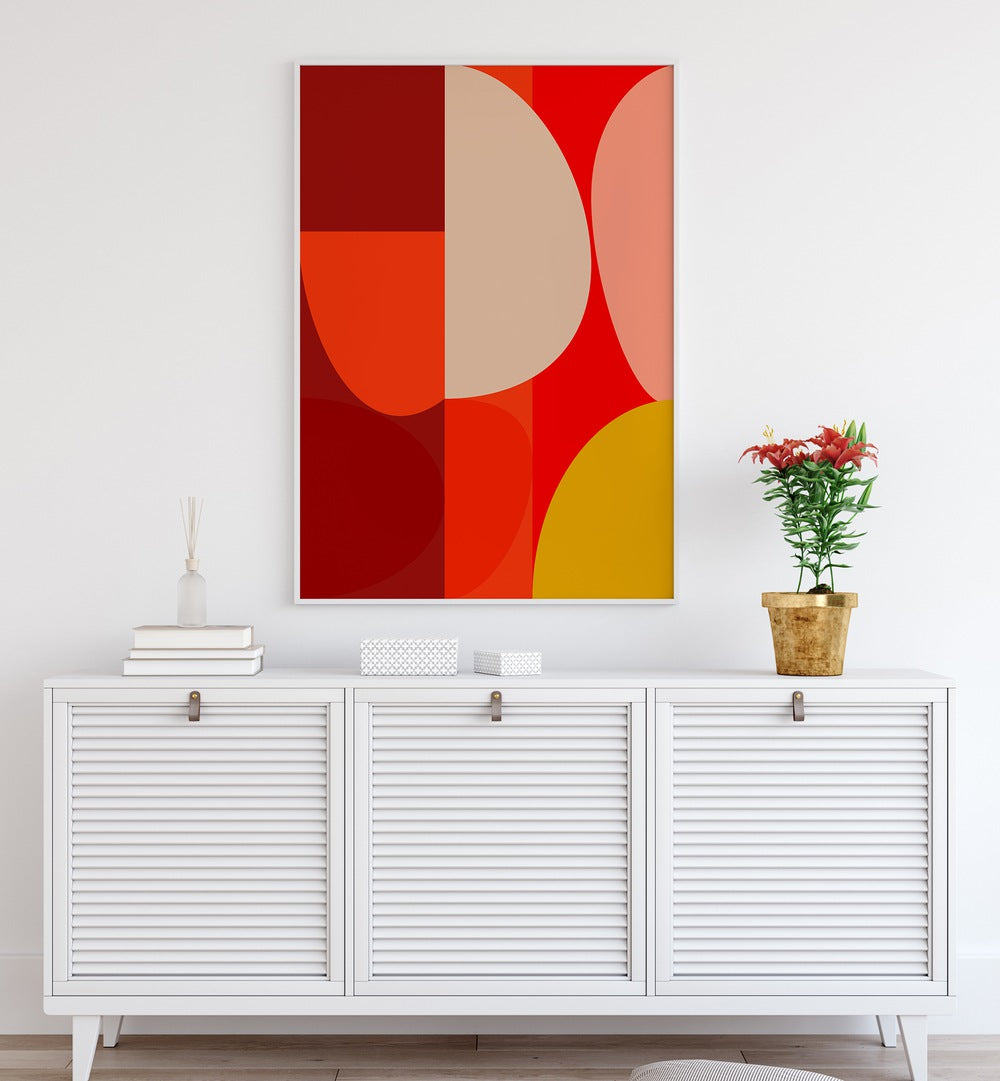 mid century pastel x by ana rut bre abstract art abstract paintings Artwork II placed on a wall