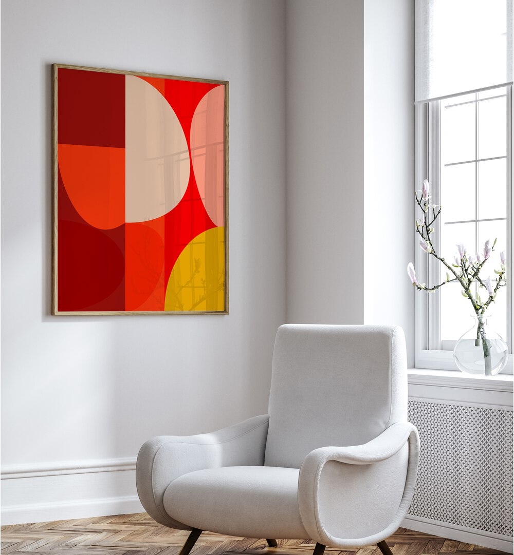 mid century pastel x by ana rut bre abstract art abstract paintings Artwork III placed on a wall