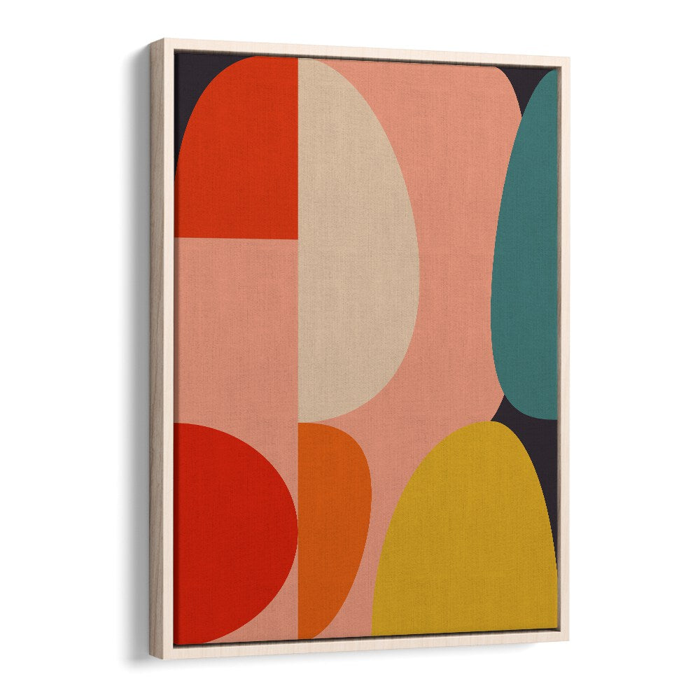 Colorful shapes in Mid Century Pastel XIV, a captivating abstract painting by Ana Rut Bre, perfect for modern decor.