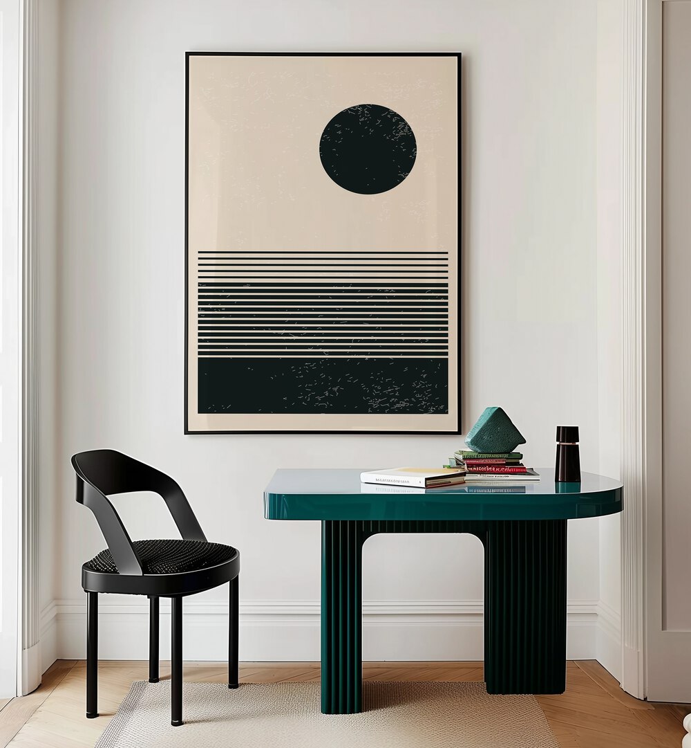 minimal abstract series IX by jay stanley geometric paintings Artwork I placed on a wall