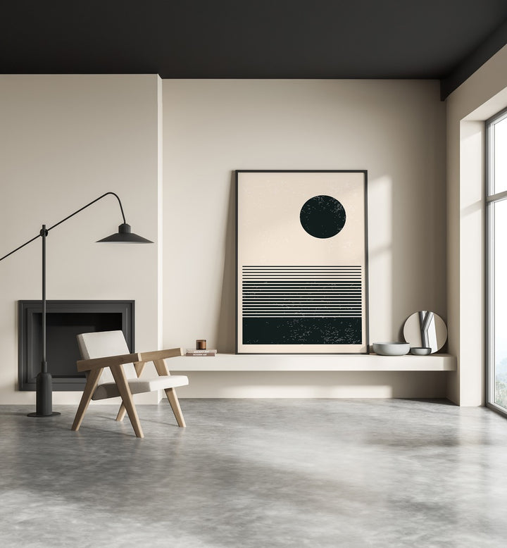 minimal abstract series IX by jay stanley geometric paintings Artwork II placed on a wall