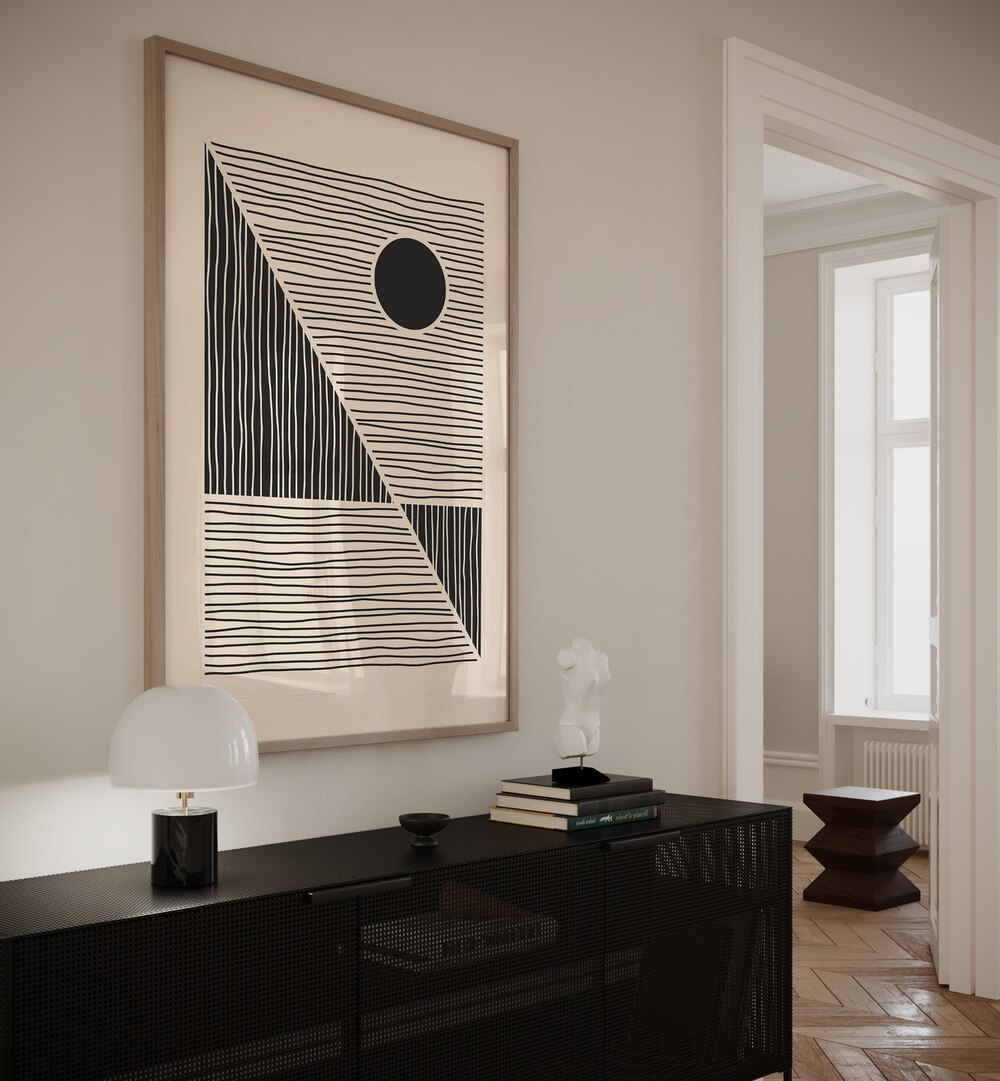 minimal abstract series VIII by jay stanley geometric paintings Artwork II placed on a wall