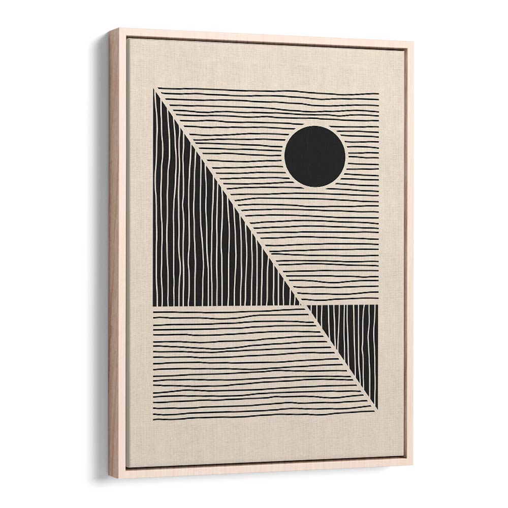 minimal abstract series VIII by jay stanley geometric paintings in Oak Wood Floater Frame