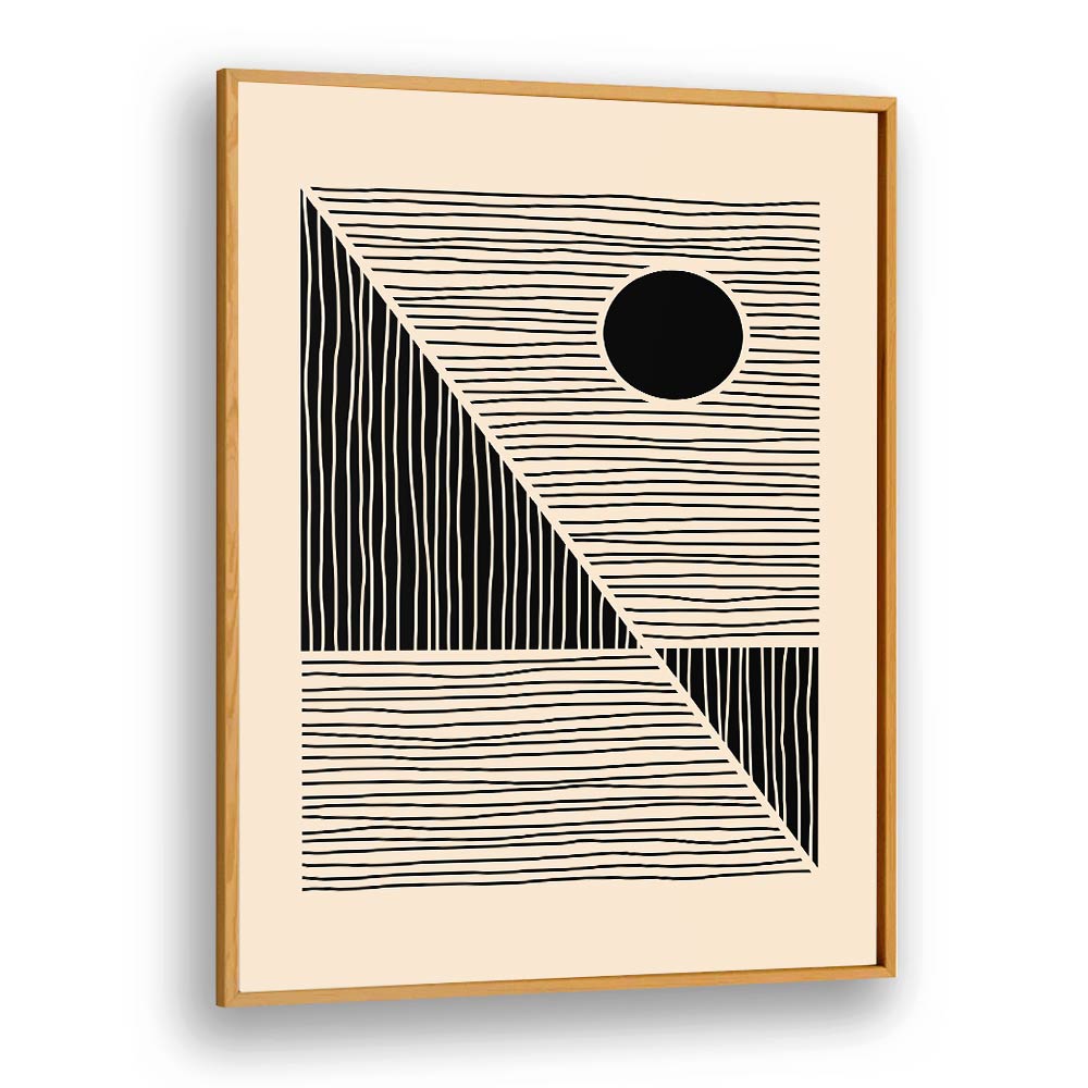 minimal abstract series VIII by jay stanley geometric paintings in Oak Wood Plain Frame