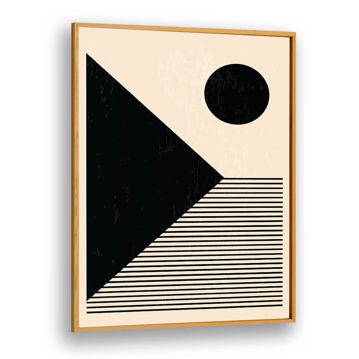 minimal abstract series xi by jay stanley geometric paintings in Oak Wood Plain Frame