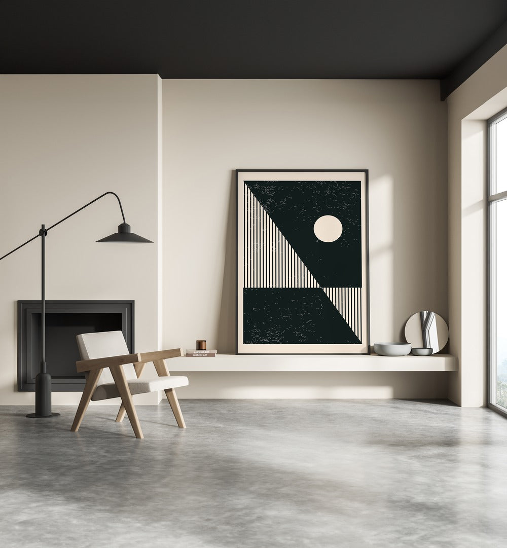 minimal abstract series xii by jay stanley geometric paintings Artwork II placed on a wall