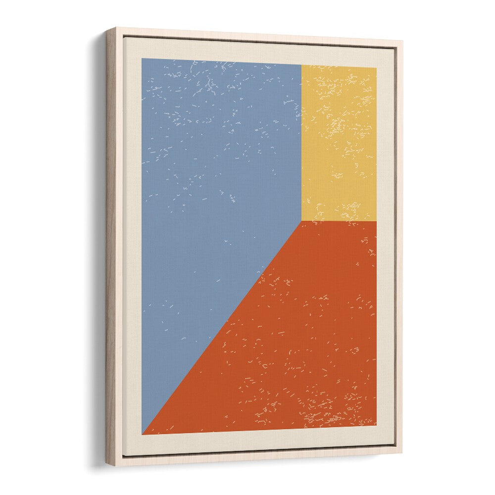 minimal abstract shapes II by jay stanley geometric art paintings in Oak Wood Floater Frame