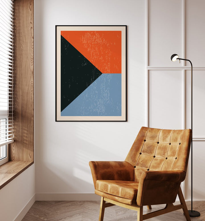 minimal abstract shapes by jay stanley geometric art paintings Artwork III placed on a wall