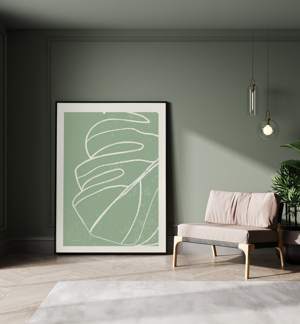 minimal monstera collection ii by jay stanley floral paintings Artwork I placed on a wall