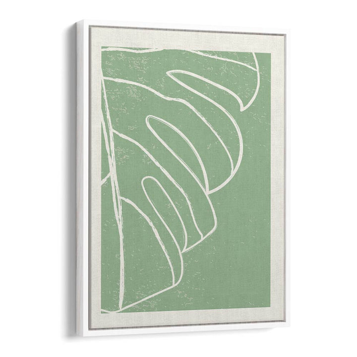 minimal monstera collection iii by jay stanley floral paintings in White Floater Frame