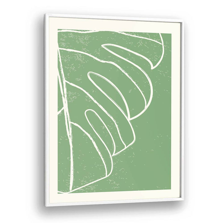 minimal monstera collection iii by jay stanley floral paintings in White Plain Frame