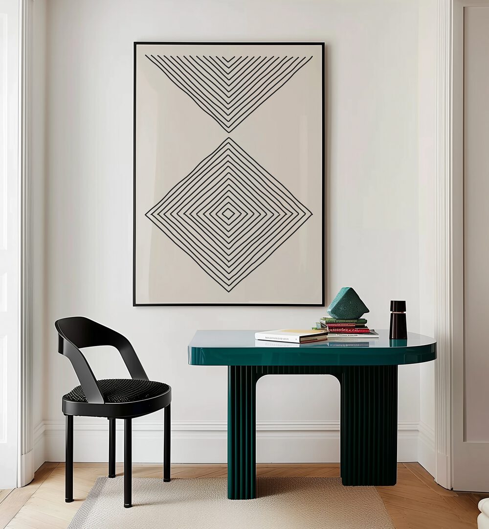 minimalism expression iii by jay stanley geometric art prints geometric paintings Artwork III placed on a wall