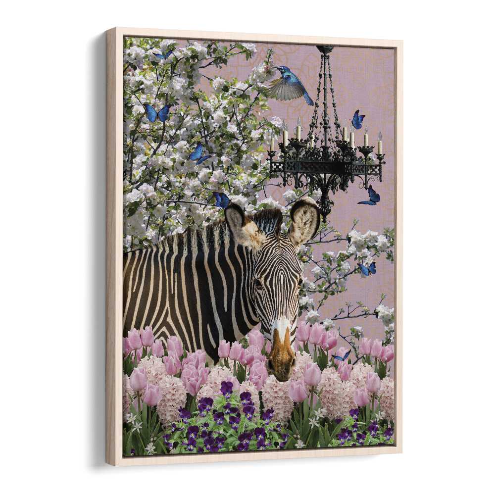 miss patty by sue skellern wall art prints in Oak Wood Floater Frame