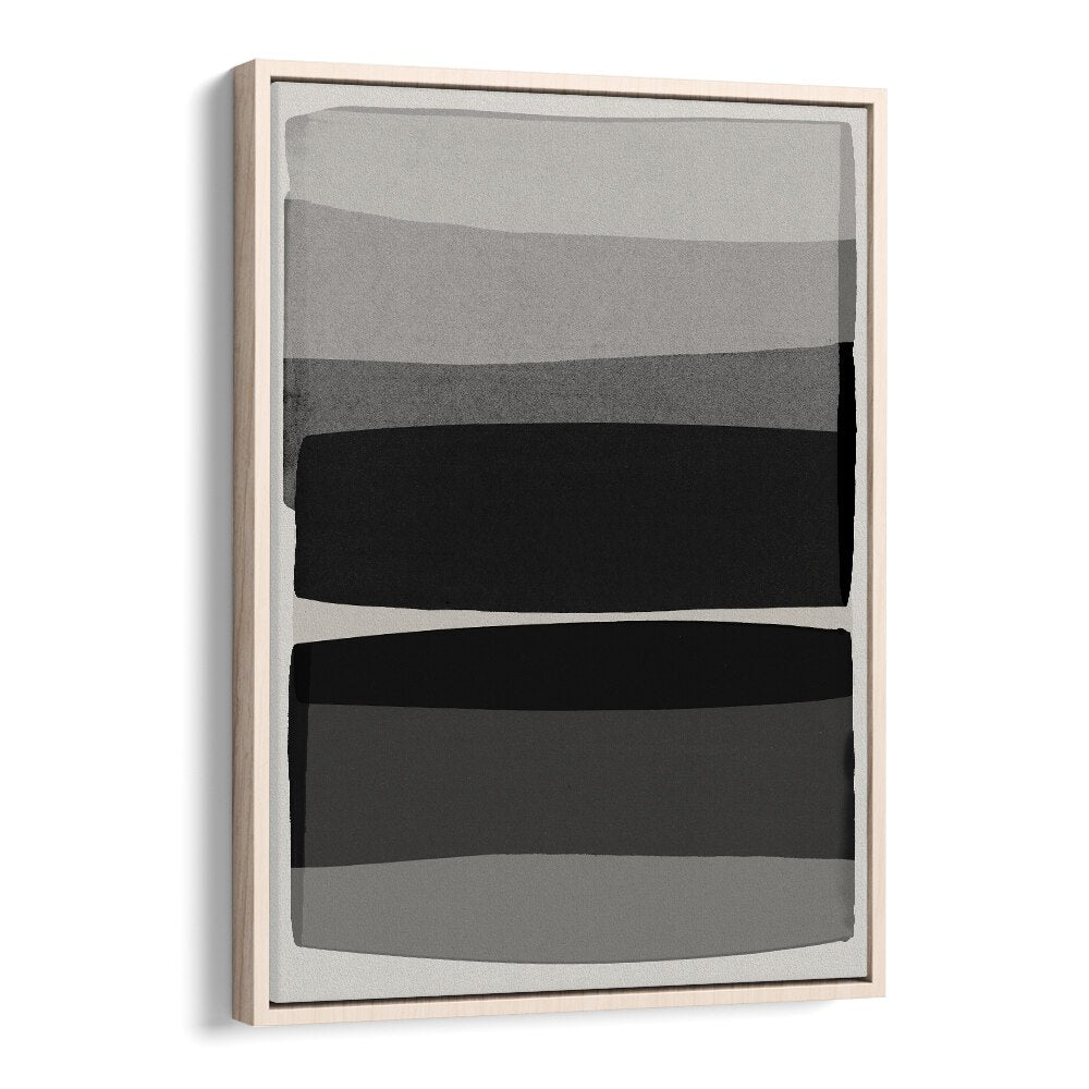 modern black and white by orara studio abstract art abstract paintings in Oak Wood Floater Frame