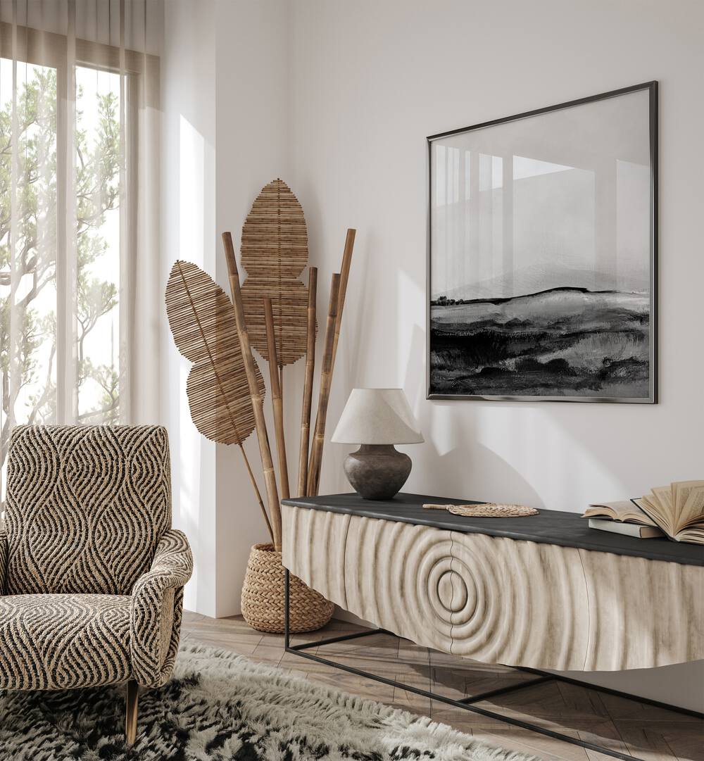 Elevate your space with MONO III, ABSTRACT PAINTINGS by Dan Hobday, a captivating addition to any modern decor.