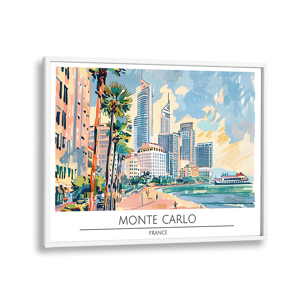 monte carlo city-france travel posters in White Plain Frame