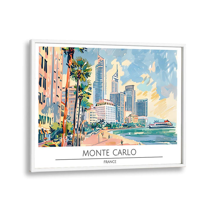 monte carlo city-france travel posters in White Plain Frame