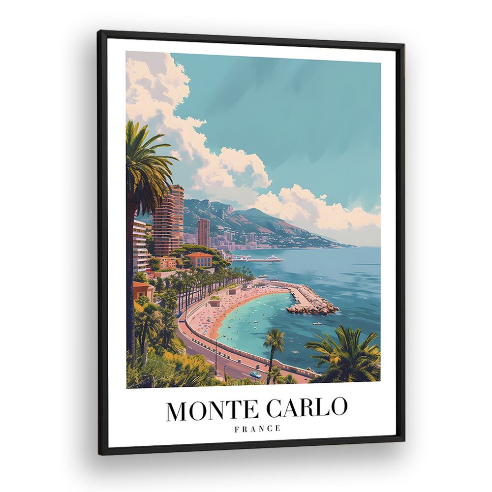 monte carlo-france II travel posters in Black Plain Frame