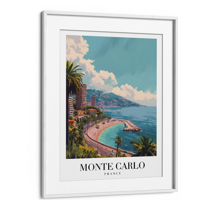 monte carlo-france II travel posters in White Frame With Mount