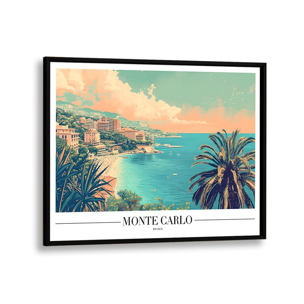 monte carlo-france travel posters in Black Plain Frame