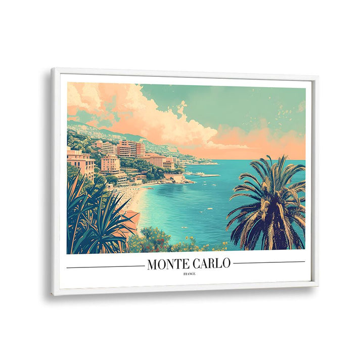 monte carlo-france travel posters in White Plain Frame