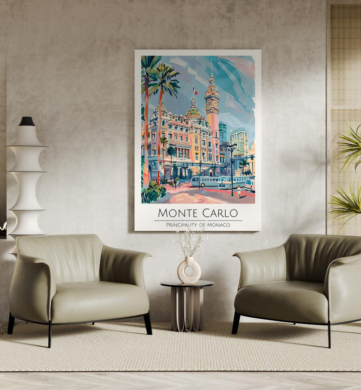 monte carlo-monaco travel posters Artwork II placed on a Wall