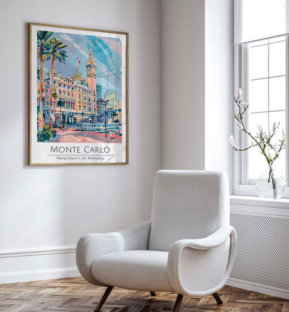 monte carlo-monaco travel posters Artwork III placed on a Wall