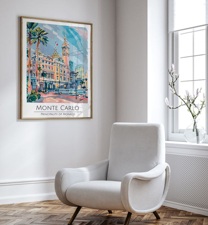 monte carlo-monaco travel posters Artwork III placed on a Wall