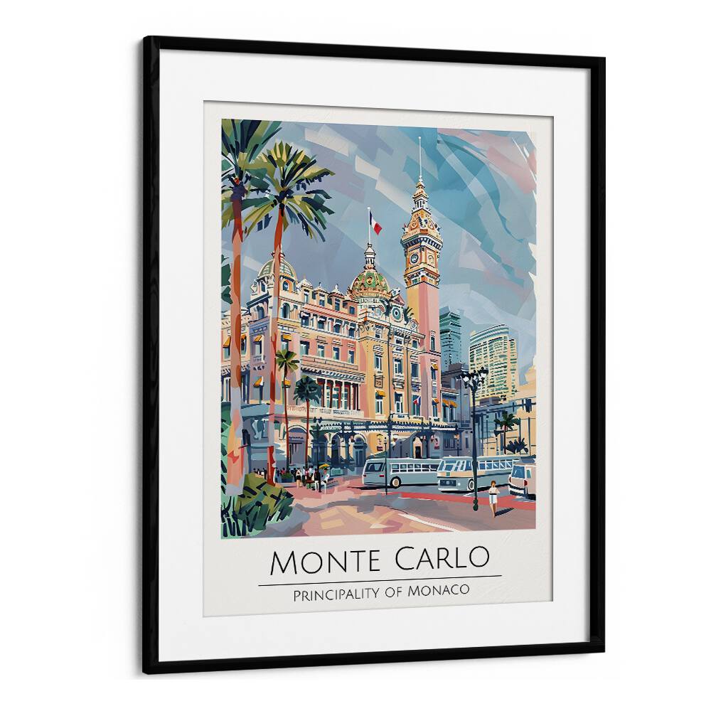 monte carlo-monaco travel posters in Black Frame With Mount